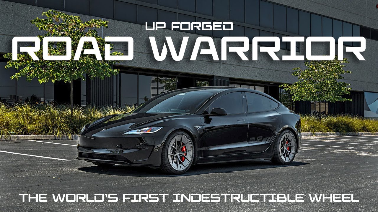 Tesla Model 3 Performance on Curb Rash Resistant UP Forged Road Warrior Wheels | UP-RW