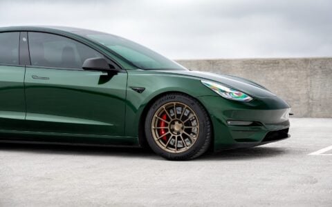 Green Tesla Model 3 UP-03 Satin Bronze Unplugged Performance 1