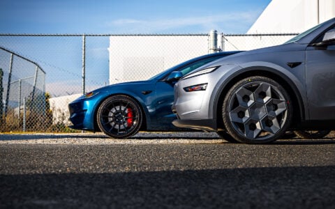 KPMF Gloss Excelsior Blue Wrapped 2024 Tesla Model 3 - UP-03 Forged Wheels in Gloss Black