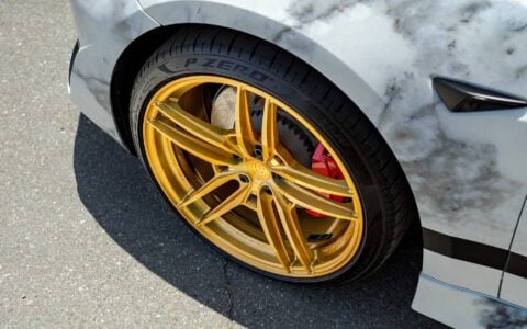 Marble Tesla Model 3 - Unplugged Performance Ascension Aero Kit & UP-04 Wheels