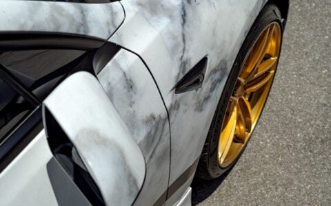 Marble Tesla Model 3 - Unplugged Performance Ascension Aero Kit & UP-04 Wheels