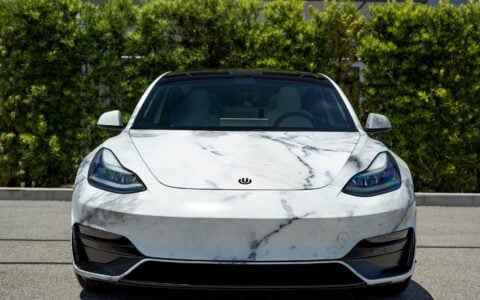 Marble Tesla Model 3 - Unplugged Performance Ascension Aero Kit & UP-04 Wheels