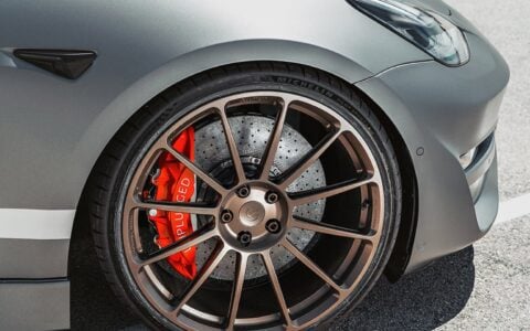 Matte Gray Unplugged Performance Tesla Model 3 Ascension - 21" UP-03 Forged Wheels