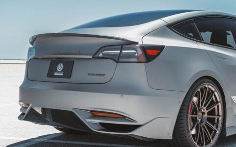 Matte Gray Unplugged Performance Tesla Model 3 Ascension - 21" UP-03 Forged Wheels
