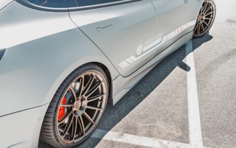 Matte Gray Unplugged Performance Tesla Model 3 Ascension - 21" UP-03 Forged Wheels