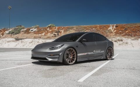 Matte Gray Unplugged Performance Tesla Model 3 Ascension - 21" UP-03 Forged Wheels