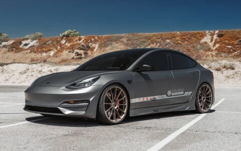 Matte Gray Unplugged Performance Tesla Model 3 Ascension - 21" UP-03 Forged Wheels