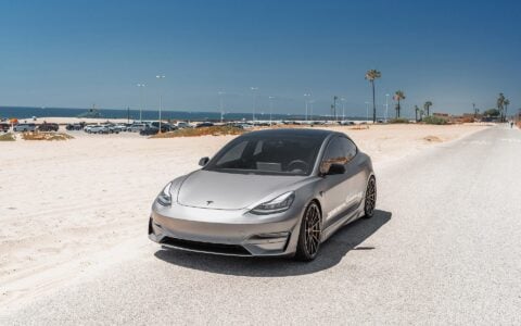Matte Gray Unplugged Performance Tesla Model 3 Ascension - 21" UP-03 Forged Wheels