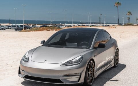 Matte Gray Unplugged Performance Tesla Model 3 Ascension - 21" UP-03 Forged Wheels