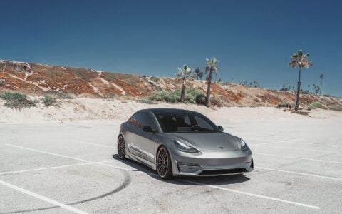 Matte Gray Unplugged Performance Tesla Model 3 Ascension - 21" UP-03 Forged Wheels