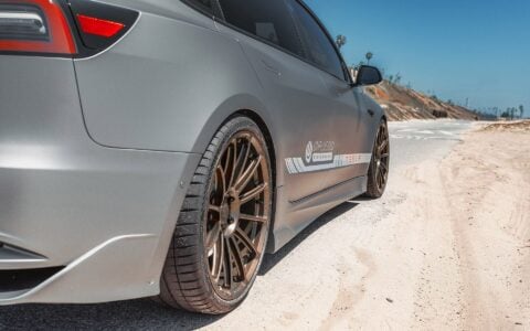 Matte Gray Unplugged Performance Tesla Model 3 Ascension - 21" UP-03 Forged Wheels
