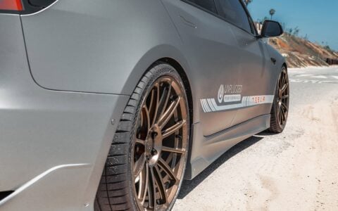 Matte Gray Unplugged Performance Tesla Model 3 Ascension - 21" UP-03 Forged Wheels