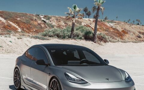 Matte Gray Unplugged Performance Tesla Model 3 Ascension - 21" UP-03 Forged Wheels
