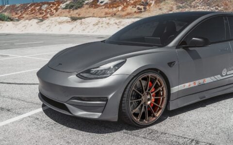 Matte Gray Unplugged Performance Tesla Model 3 Ascension - 21" UP-03 Forged Wheels