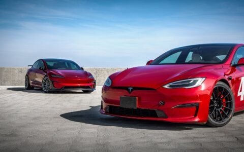 Red Mica Tesla Model S Plaid _ Ultra Red Tesla Model 3 Performance Highland Track Builds with UP-03 Forged Race Wheels 3840px (15)_1