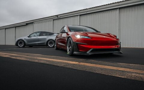Red Rocket 2024 Tesla Model 3 Performance & Model Y Lauch Edition on UP Forged UP-RW Road Warrior Wheels