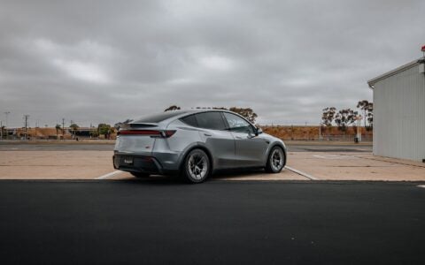 Red Rocket 2024 Tesla Model 3 Performance & Model Y Lauch Edition on UP Forged UP-RW Road Warrior Wheels