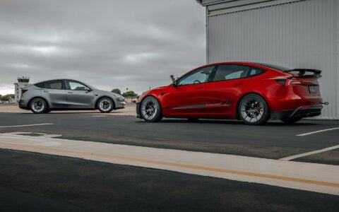 Red Rocket 2024 Tesla Model 3 Performance & Model Y Lauch Edition on UP Forged UP-RW Road Warrior Wheels