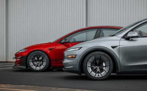 Red Rocket 2024 Tesla Model 3 Performance & Model Y Lauch Edition on UP Forged UP-RW Road Warrior Wheels