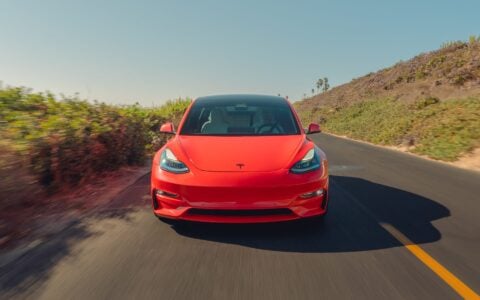 Satin Red Tesla Model 3 - UP x BBS Flugplatz Wheels Image (31)