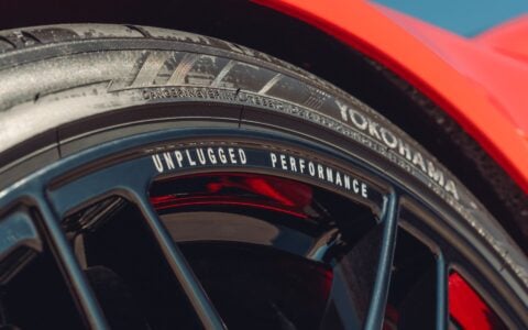 Satin Red Tesla Model 3 - UP x BBS Flugplatz Wheels