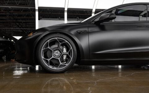 Stealth Black Tesla Model 3 Highland - UP-05 Wheels - Satin Titanium - Unplugged Performance - 3