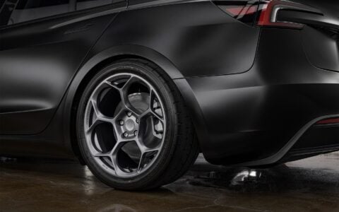 Stealth Black Tesla Model 3 Highland - UP-05 Wheels - Satin Titanium - Unplugged Performance - 4