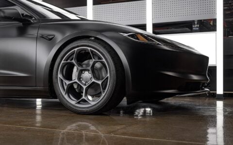 Stealth Black Tesla Model 3 Highland - UP-05 Wheels - Satin Titanium - Unplugged Performance - 7