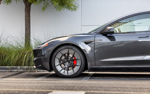Stealth Grey Tesla Model 3 Highland with 20-inch UP Forged UP-RW Road Warrior Wheels 14