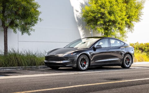Stealth Grey Tesla Model 3 Highland with 20-inch UP Forged UP-RW Road Warrior Wheels 15