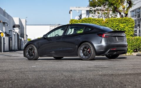 Stealth Grey Tesla Model 3 Highland with 20-inch UP Forged UP-RW Road Warrior Wheels 16