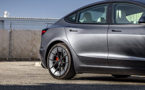 Stealth Grey Tesla Model 3 Highland with 20-inch UP Forged UP-RW Road Warrior Wheels 18