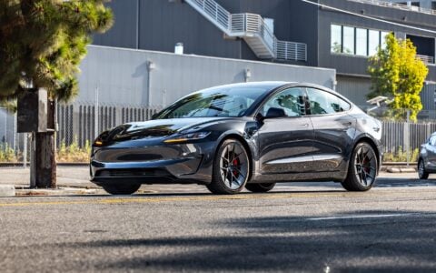 Stealth Grey Tesla Model 3 Highland with 20-inch UP Forged UP-RW Road Warrior Wheels 20