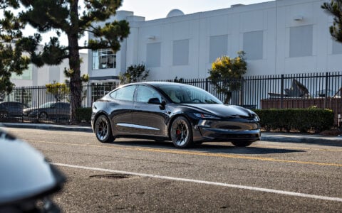 Stealth Grey Tesla Model 3 Highland with 20-inch UP Forged UP-RW Road Warrior Wheels 22