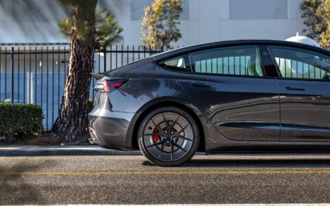 Stealth Grey Tesla Model 3 Highland with 20-inch UP Forged UP-RW Road Warrior Wheels 22