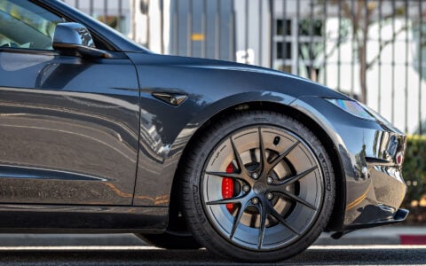 Stealth Grey Tesla Model 3 Highland with 20-inch UP Forged UP-RW Road Warrior Wheels 23
