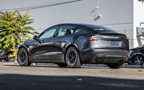 Stealth Grey Tesla Model 3 Highland with 20-inch UP Forged UP-RW Road Warrior Wheels 24