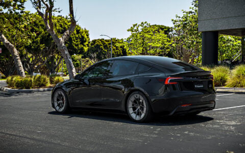 Black 2024 Tesla Model 3 Performance Highland on 20 Inch UP Forged UP-RW Road Warrior Wheels