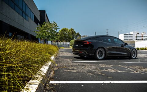 Black 2024 Tesla Model 3 Performance Highland on 20 Inch UP Forged UP-RW Road Warrior Wheels