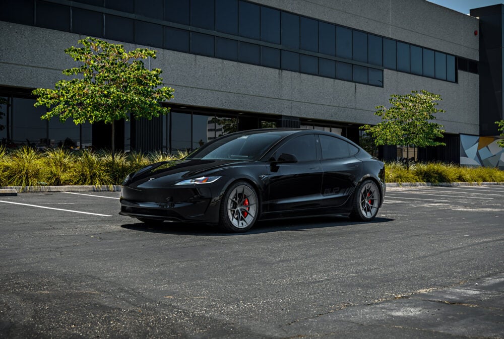 Black 2024 Tesla Model 3 Performance Highland on 20 Inch UP Forged UP-RW Road Warrior Wheels