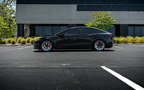 Black 2024 Tesla Model 3 Performance Highland on 20 Inch UP Forged UP-RW Road Warrior Wheels