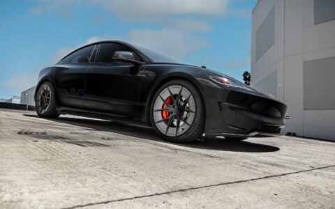 Black 2024 Tesla Model 3 Performance Highland on 20 Inch UP Forged UP-RW Road Warrior Wheels