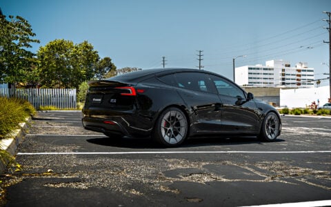 Black 2024 Tesla Model 3 Performance Highland on 20 Inch UP Forged UP-RW Road Warrior Wheels