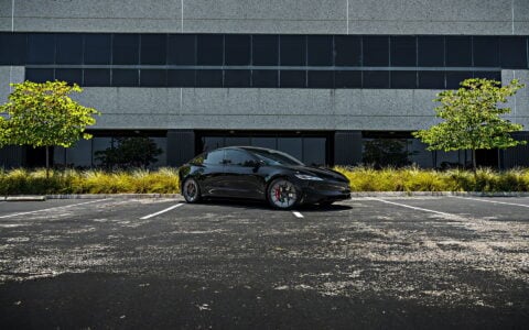 Black 2024 Tesla Model 3 Performance Highland on 20 Inch UP Forged UP-RW Road Warrior Wheels