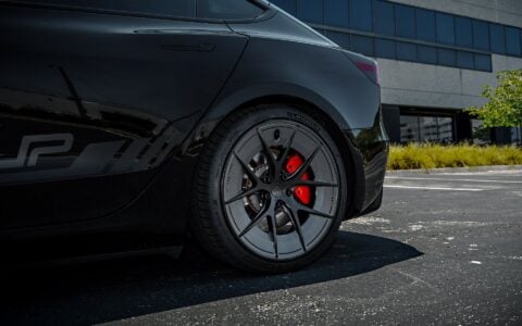 Black 2024 Tesla Model 3 Performance Highland on 20 Inch UP Forged UP-RW Road Warrior Wheels