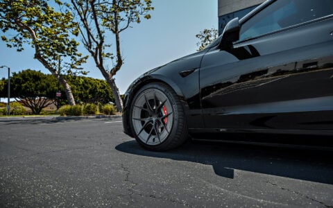 Black 2024 Tesla Model 3 Performance Highland on 20 Inch UP Forged UP-RW Road Warrior Wheels
