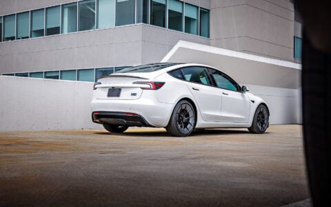 White 2024 Tesla Model 3 on 20 Inch UP Forged UP-RW Road Warrior Wheels