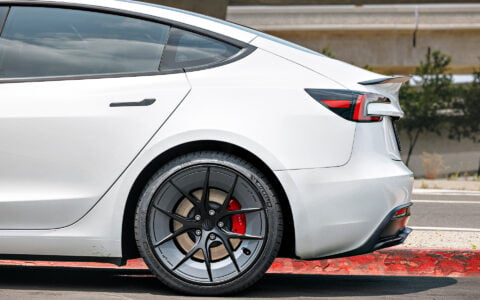 White 2024 Tesla Model 3 on 20 Inch UP Forged UP-RW Road Warrior Wheels