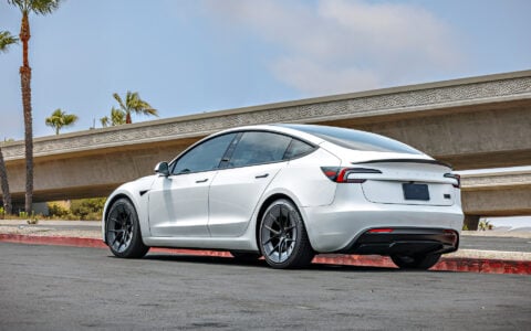 White 2024 Tesla Model 3 on 20 Inch UP Forged UP-RW Road Warrior Wheels