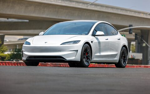 White 2024 Tesla Model 3 on 20 Inch UP Forged UP-RW Road Warrior Wheels